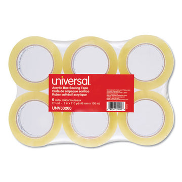 Universal® Deluxe General-purpose Acrylic Box Sealing Tape, 3" Core, 1.88" X 110 Yds, Clear, 6-pack freeshipping - TVN Wholesale